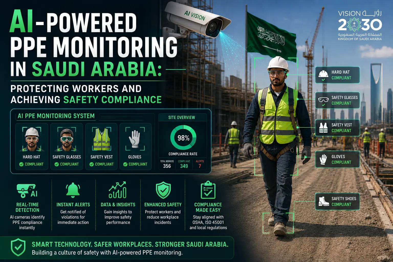 AI-Powered PPE Monitoring in Saudi Arabia: Protecting Workers and Achieving Safety Compliance